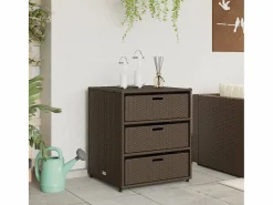 Outlet Garden Furniture Holiday Armario de almacenaje de jardín ratán PE marrón 55x59x69 cm Marru00f3n