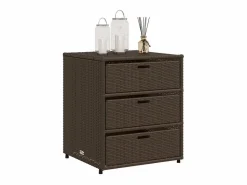 Outlet Garden Furniture Holiday Armario de almacenaje de jardín ratán PE marrón 55x59x69 cm Marru00f3n
