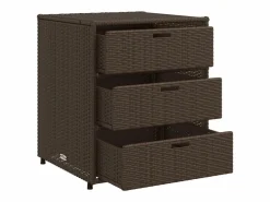 Outlet Garden Furniture Holiday Armario de almacenaje de jardín ratán PE marrón 55x59x69 cm Marru00f3n