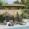 Garden Furniture Hollywood Sombrilla de jardín con palo de madera 350 cm gris topo