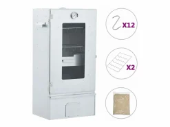 vidaxl Horno ahumador barbacoa 1 kg de virutas de madera 44,5x29x83 cm