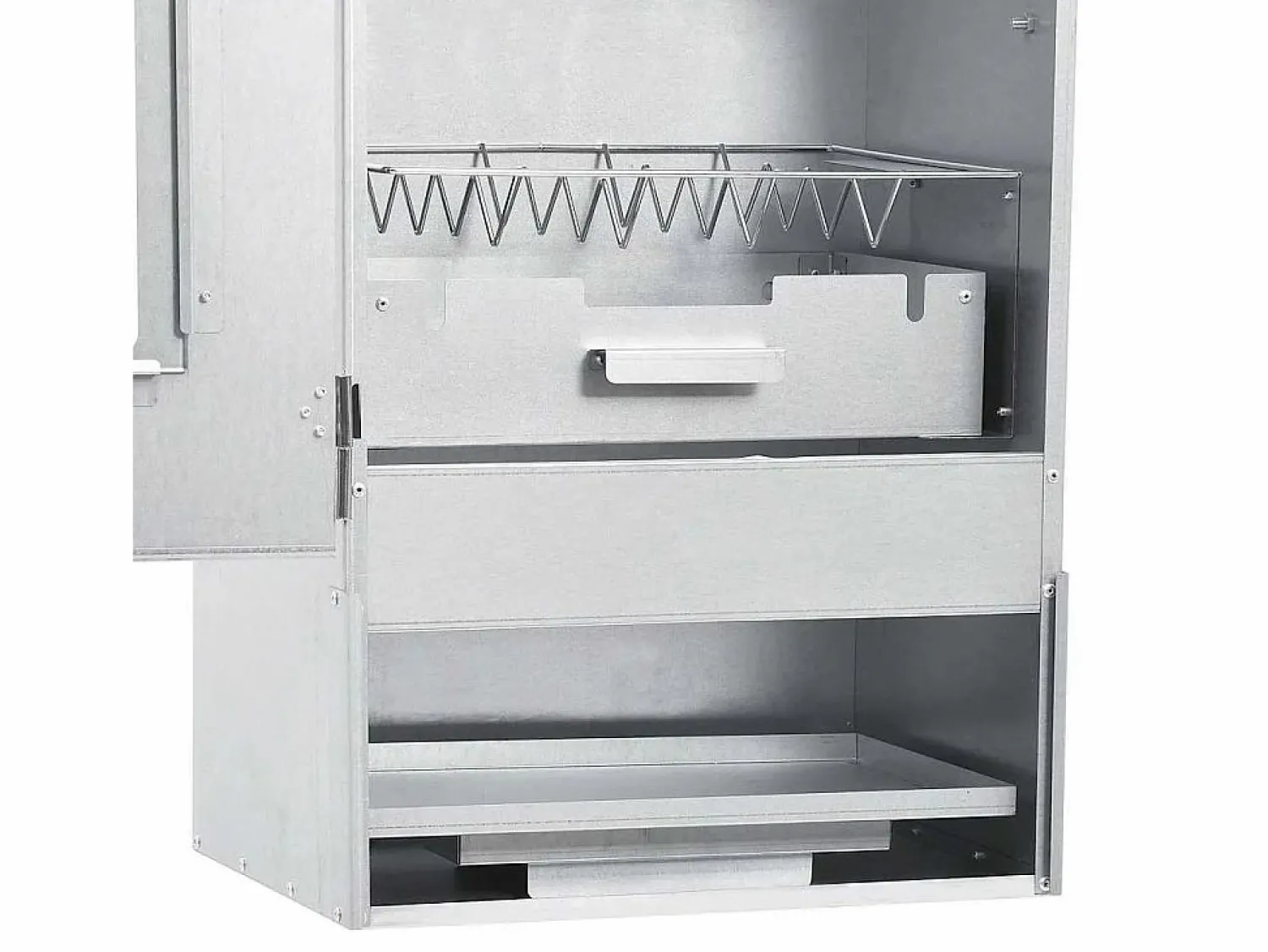 Outlet Horno ahumador de barbacoa con mesa acero galvanizado Barbacoa