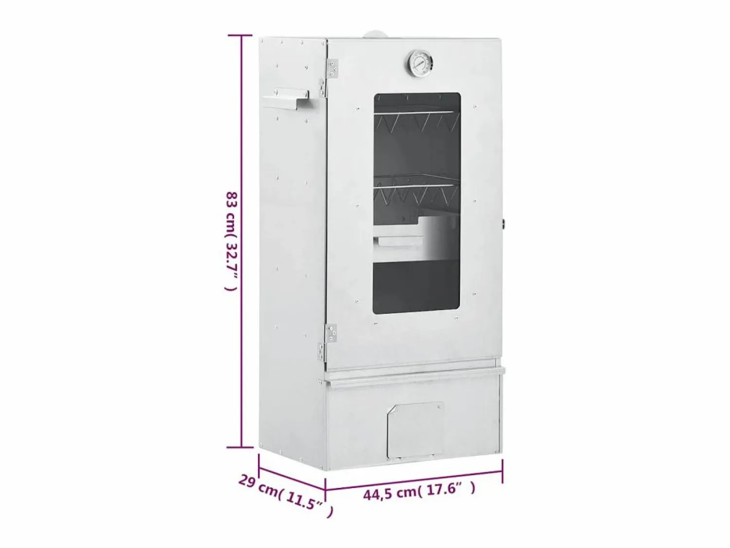 Outlet Horno ahumador de barbacoa con mesa acero galvanizado Barbacoa
