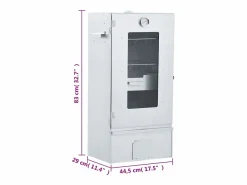 vidaxl Horno ahumador de BBQ con generador humo frío acero galvanizado Plateado