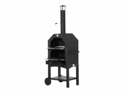 Hot Horno de leña 3 niveles con ruedas acero inox 160x64x54 cm Barbacoa