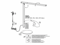 Clearance Ideal - Lámpara de mesa Fabas Luce negra - LED táctil de 10 W integrado, regulable CCT (3000K, 4000K, 5000K, 6000K) Lámpara De Mesa