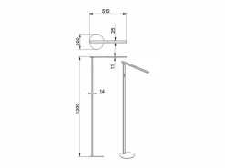 Ideal - Lámpara de pie LED negra orientable de metal H.130 cm Fabas Luce - Luz LED integrada de 10W CCT (3000K 4000K 5000K 6000K)