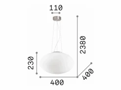 Best Candy - Lámpara colgante de techo de 1 globo mediano, blanca, E27 Lámpara Suspendida