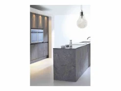 Best Luce Max - Lámpara colgante de techo grande con forma de bombilla 1 luz Cromado, E27 Iluminación Exterior