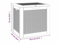 Garden Furniture Indar Caja de almacenaje de jardín PP marrón claro 55,5x43x53 cm