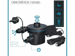 Bestway Inflador Eléctrico Portátil AC DC Power Touch 3 Adaptadores Válvulas | Toma Coche de 12V Batería 220V | 2 en 1