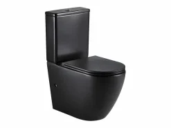 Outlet Aquore Inodoro cerámica GENOVA cisterna baja negro mate Blanco