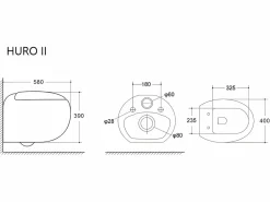 Vente-unique Inodoro flotante de cerámica con báscula de soporte y placa de activación, HURO II