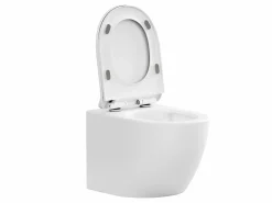 Best Vente-unique Inodoro flotante de cerámica en mate sin brida - JAVOINE Blanco