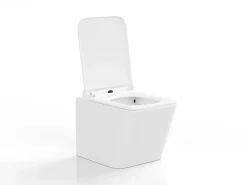 Clearance Vente-unique Inodoro flotante de cerámica sin brida, L51.5 x Alt. 34, CLEMONA Blanco