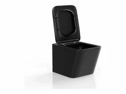 Best Vente-unique Inodoro flotante de cerámica mate sin brida, Ancho 51,5 x Alt. 34, CLEMONA Negro