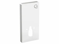 Best Vente-unique Inodoro flotante en cerámica brillante con estructura decorativa, JAVOINE Blanco