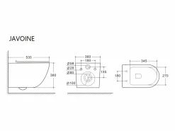 Online Vente-unique Inodoro flotante mate con estructura de soporte y placa de activación, JAVOINE Rosa