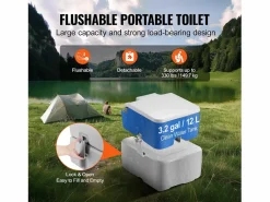 Hot Inodoro Portátil SucceBuy 20 L, con Bolsa de Transporte para el Camping Inodoro Suspendido