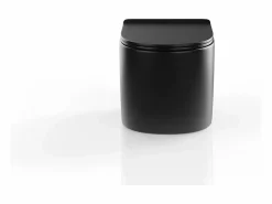 Best Vente-unique Inodoro suspendido de cerámica mate sin brida, JAVOINE Negro