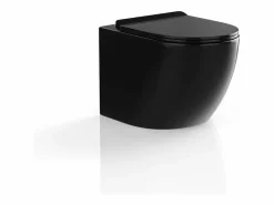 New Vente-unique Inodoro suspendido de cerámica sin brida, L36 x Alt. 36, JAVOINE Negro