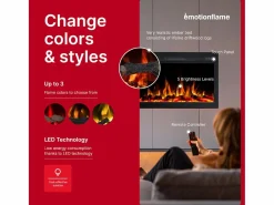 Insert eléctrico INFINITY para chimenea eléctrica - fuego premium - empotrada - 66x14x50 cm - chimenea LED con calefacción 750/1500 W