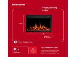 Insert eléctrico INFINITY para chimenea eléctrica - fuego premium - empotrada - 66x14x50 cm - chimenea LED con calefacción 750/1500 W