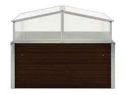 Clearance Clicnbuy Invernadero de acero galvanizado marrón 100x100x85 cm Marru00f3n