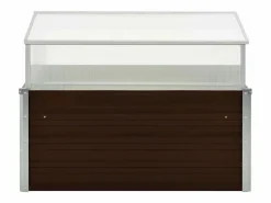 Clearance Clicnbuy Invernadero de acero galvanizado marrón 100x100x85 cm Marru00f3n