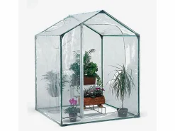Outlet Invernadero de balcón para plantas y flores de 153 x 153 x h210 cm en PVC y acero Mimosa M Invernadero De Jardín