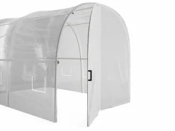 Online EXPERTLAND Invernadero de estructura de acero galvanizado y puerta 12 m² L300xl400xH200 cm ALOCASIA Blanco