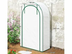 Discount Invernadero de jardín con techo redondeado, estanterías, acero, (100x45x160 cm) Invernadero De Jardín