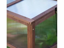 Invernadero de jardín con cubierta transparente, de madera y policarbonato, para hortalizas y plantas, color marrón (90 x 50 x 93 cm)
