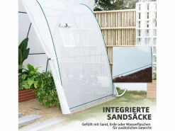 Invernadero de jardín con puerta enrollable, 2 ventanas, lona reforzada, estructura de acero, color (180x180x200cm)