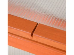 New Invernadero de jardín con cubierta, de madera maciza y policarbonato, color , resistente a la intemperie (90x46x40cm) Naranja
