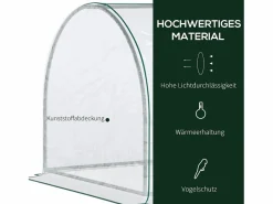 Invernadero de jardín con puerta, estructura de acero, PVC , ligero (250x100x80cm)