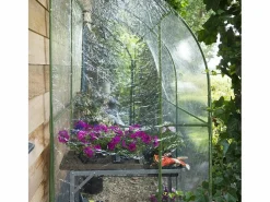 Sale Invernadero de Jardín de Pared 2m² H215x200x100cm, Estructura Metálica Ø16mm, PVC Transparente 1mm, Puerta con Cremallera Invernadero De Jardín