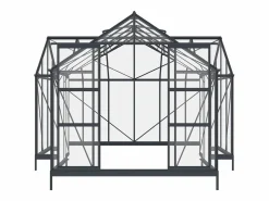 EXPERTLAND Invernadero de jardín estilo orangerie de vidrio templado 15,5 m² antracita NARCISSE Gris antracita