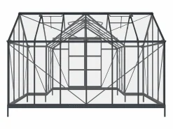 EXPERTLAND Invernadero de jardín estilo orangerie de vidrio templado 15,5 m² antracita NARCISSE Gris antracita