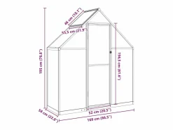 Hot Invernadero de tienda para plantas flores y verduras con estructura de base 169 x 58 x 195 cm aluminio antracita 02_0044492 Invernadero De Jardín