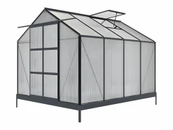 Discount EXPERTLAND Invernadero jardin policarbonato 7.5m2 GREENEA II Con base Gris antracita