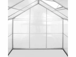 Outlet Soana Invernadero para jardín de aluminio y policarbonato con puerta y ventana 183x245x205cm Laelia Transparente