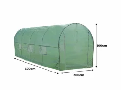 Monstershop Invernadero Politúnel con Estantería Galvanizada Puertas de Cultivo Cubierta de PE Jardinería Carpa de Jardín Planta de flores de 25mm de Diámetro | 6 x 3m