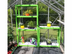 Invernadero Politúnel con Estantería Galvanizada Puertas de Cultivo Cubierta de PE Jardinería Carpa de Jardín Planta de Flores 19mm de Diámetro | 2 x 2.5m Invernadero De Jardín