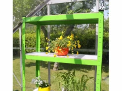 Monstershop Invernadero Politúnel con Estantería Galvanizada Puertas de Cultivo Cubierta de PE Jardinería Carpa de Jardín Planta de flores de 19mm de Diámetro | 4 x 2m