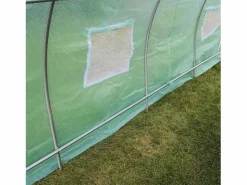 Clearance Monstershop Invernadero Politúnel con Puertas Ventanas Galvanizadas Cubierta de PE Jardinería Marco Metálico Carpa de Jardín Vegetal Planta de Flores 25mm de diámetro | 6 x3m Verde