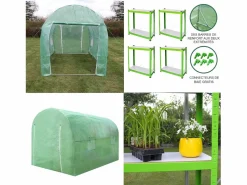 Sale Invernadero Politúnel con Estantería Galvanizada Puertas de Cultivo Cubierta de PE Almacenamiento al Aire Libre Planta de flores de 25mm de Diámetro | 3 x 2m Invernadero De Jardín