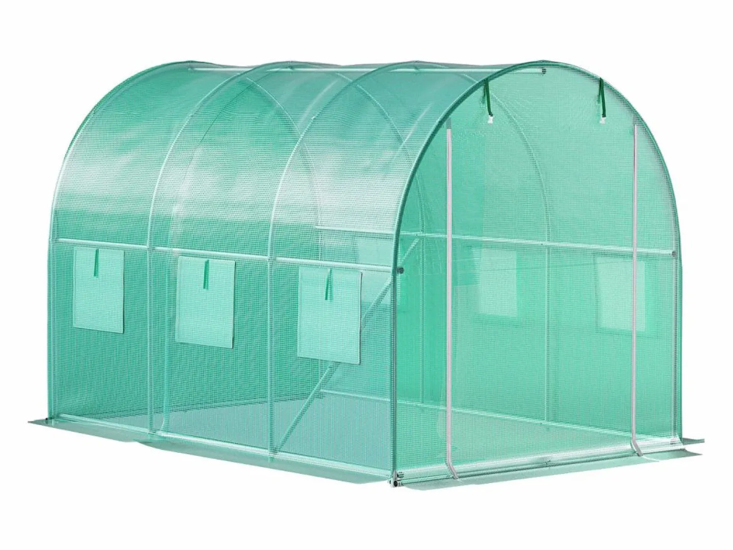 Outlet Invernadero Tipo Túnel SucceBuy 304,8 x 213,36 x 213,36 cm, Estructura Galvanizada, Cubierta Impermeable Verde