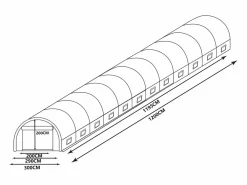 EXPERTLAND Invernadero tunel con estructura de acero 36 m² - L300 x l1200 x Alt. 200 cm - - IPOMEA