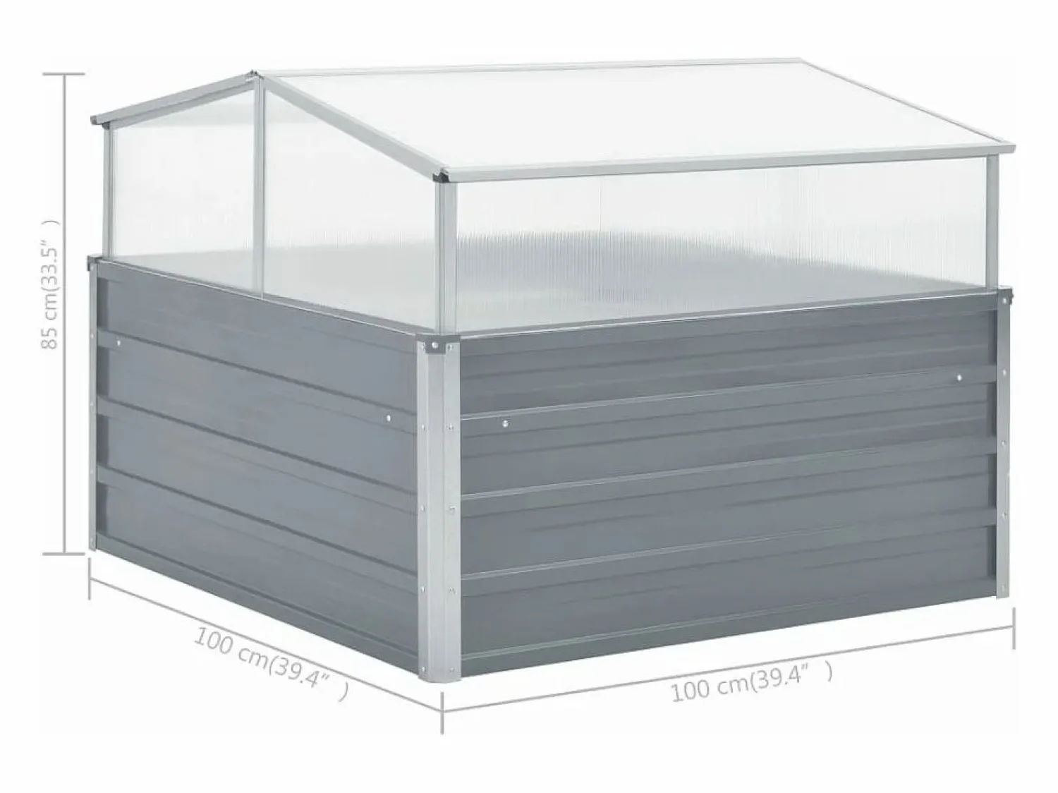Clicnbuy Invernadero 100x100x85 cm acero galvanizado